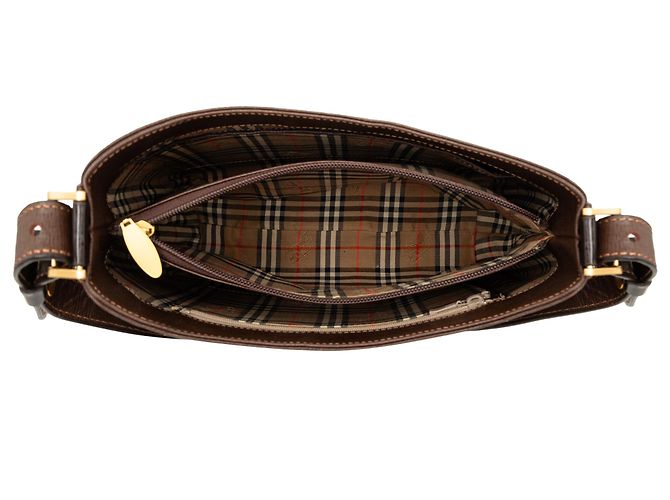 Borsa a tracolla Burberry in pelle marrone Marrone scuro - vista 4