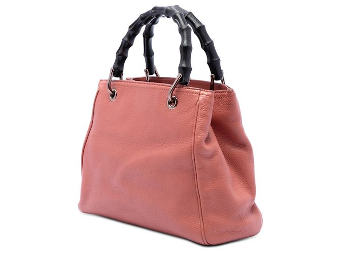 Borsa Gucci Bamboo Shopper Small in pelle di vitello rosa - vista 2