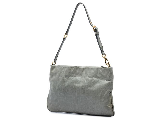 Borsa a tracolla Miu Miu in Nappa grigia con charm Marrone - vista 2