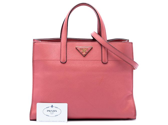Saco Tote Prada Pink Saffiano Soft Triple Pocket Rosa - vista 7