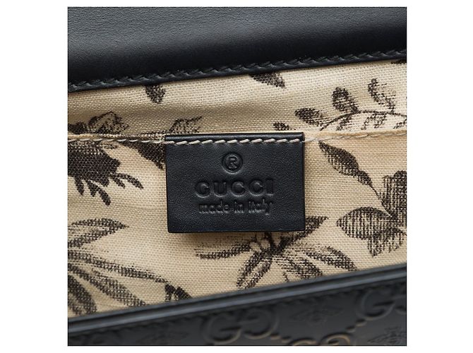 Gucci Bolso Bandolera Guccissima Bee Padlock Small Negro - vista 5
