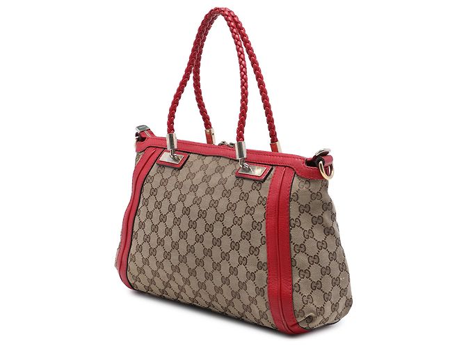 Gucci Bella Satchel aus beigem GG Canvas - Ansicht 2