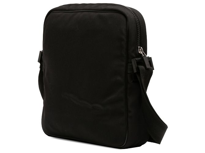 Borsa a tracolla Gucci in nylon nero con Interlocking G Web - vista 2