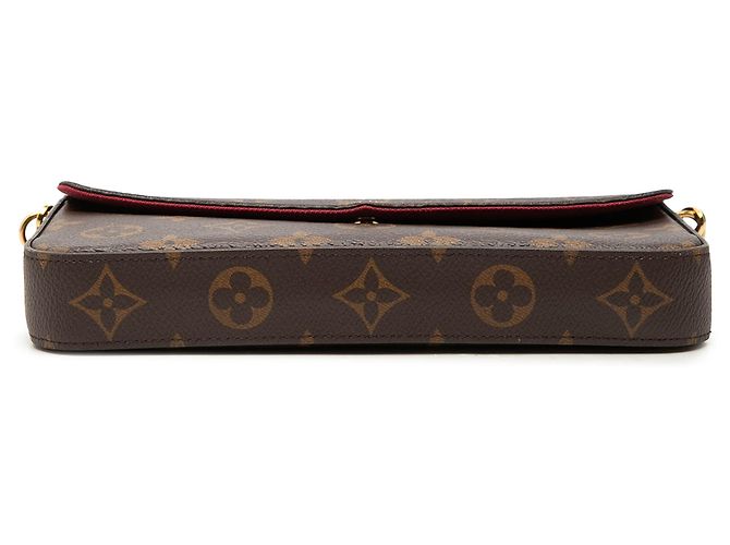 Louis Vuitton Brown Monogram Pochette Felicie Marrone - vista 3