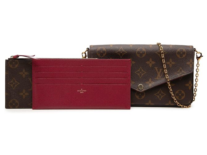 Louis Vuitton Brown Monogram Pochette Felicie Marrone - vista 7