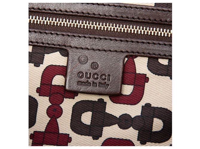 Borsa a tracolla Gucci Pelham in camoscio marrone GG borchiata Marrone scuro - vista 5