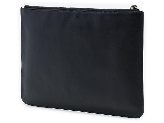 Fendi Black Leather Monster Clutch - view 2