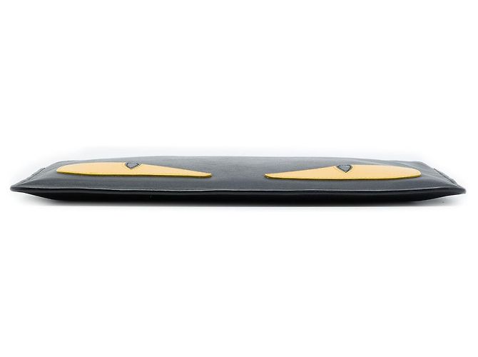Fendi Black Leather Monster Clutch - view 3