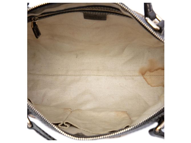 Borsa Mayfair Satchel Gucci in tela GG beige con banda Web - vista 4