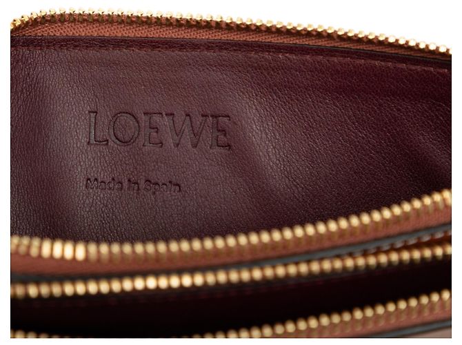 Pouch Double Zip Gate in pelle marrone LOEWE - vista 5