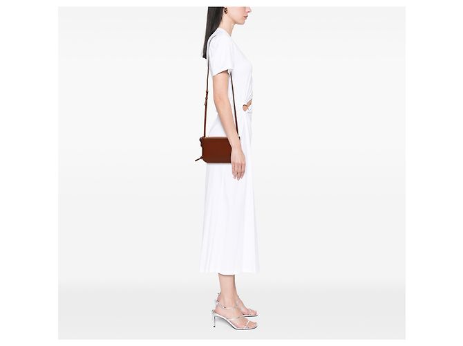 Pouch Double Zip Gate in pelle marrone LOEWE - vista 6