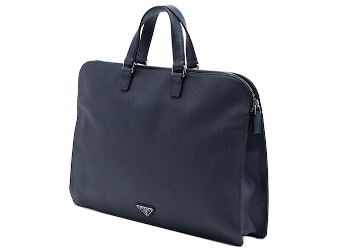 Borsa da lavoro Prada Blue Saffiano Blu scuro - vista 2