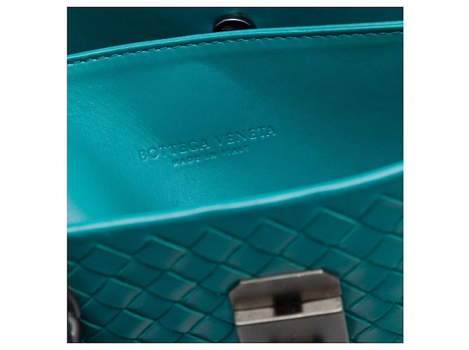 Borsa Bottega Veneta Small Nappa Intrecciato Roma Blu Turchese - vista 5