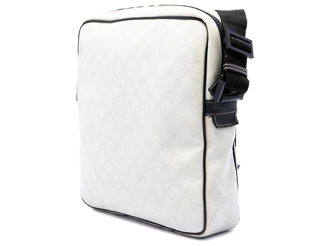 Gucci White GG Supreme Interlocking G Web Crossbody - view 2