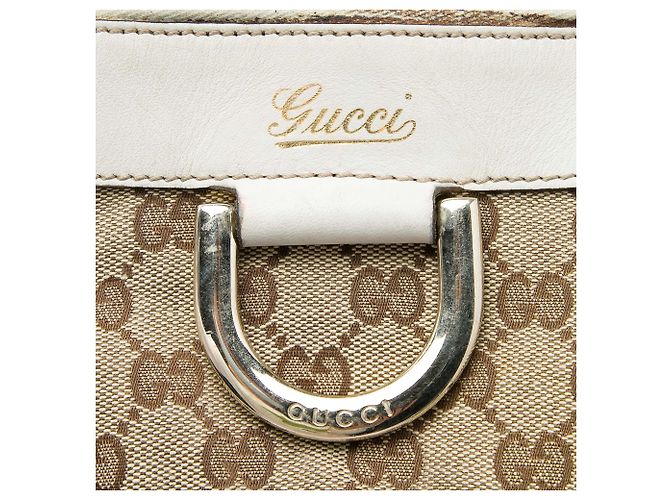 Borsa a tracolla Gucci Abbey D Ring in tela GG beige - vista 5