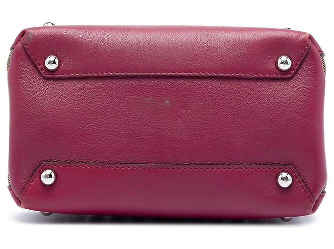 Borsa Satchel Banner Burberry in pelle borchiata viola e House Check per neonati Porpora - vista 3