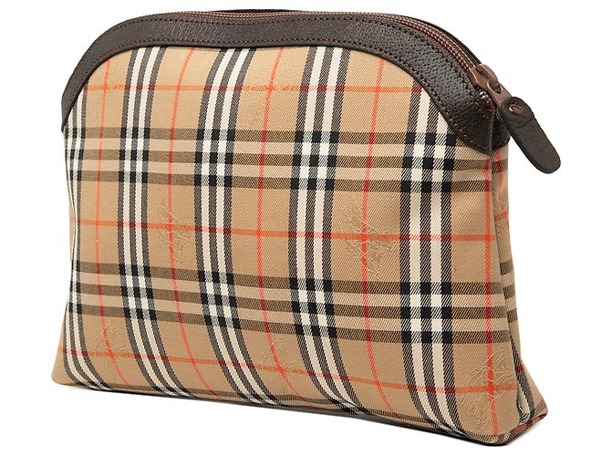 Clutch Burberry Beige Haymarket Check Canvas - vista 2