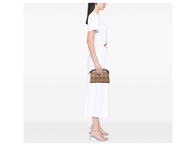 Clutch Burberry Beige Haymarket Check Canvas - vista 6