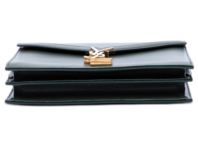 Saint Laurent Cassandra Tasche mit Monogramm-Verschluss aus glattem grünem Kalbsleder - Ansicht 3