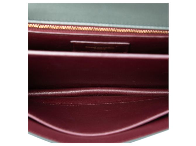 Saint Laurent Cassandra Tasche mit Monogramm-Verschluss aus glattem grünem Kalbsleder - Ansicht 4
