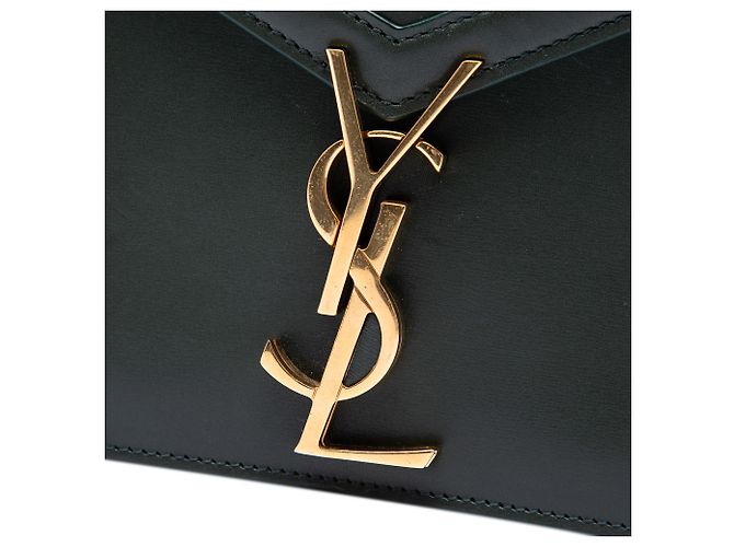 Saint Laurent Cassandra Tasche mit Monogramm-Verschluss aus glattem grünem Kalbsleder - Ansicht 5