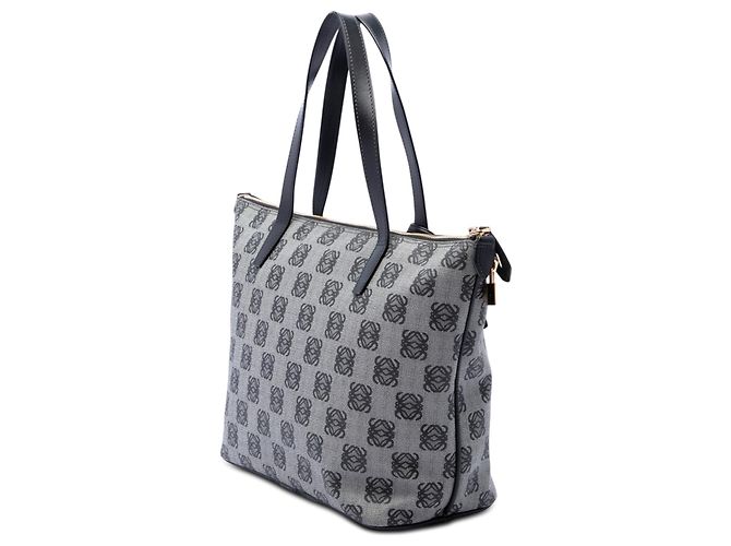 LOEWE Anagram beschichtete Canvas Tote in Grau Braun - Ansicht 2