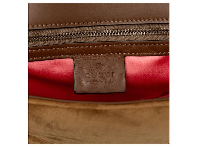 Borsa a tracolla Gucci GG Marmont in velluto matelassé marrone Medium Marrone chiaro - vista 5