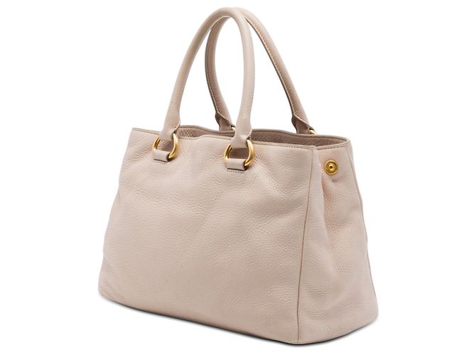 Borsa Tote aperta convertibile Prada in Vitello Phenix marrone Beige - vista 2
