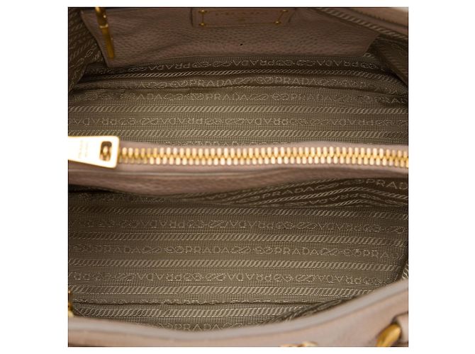 Borsa Tote aperta convertibile Prada in Vitello Phenix marrone Beige - vista 4