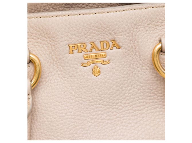 Borsa Tote aperta convertibile Prada in Vitello Phenix marrone Beige - vista 5