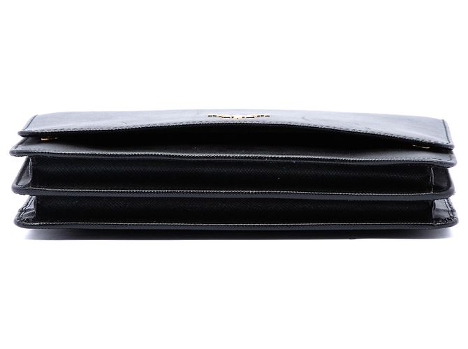Prada Black Saffiano Geldbörse mit Riemen Schwarz - Ansicht 3