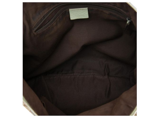 Borsa a tracolla Gucci Abbey D Ring in tela GG beige Verde - vista 4