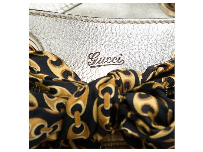 Gucci Positano Großer Stroh-Tote in Beige mit Schal - Ansicht 4