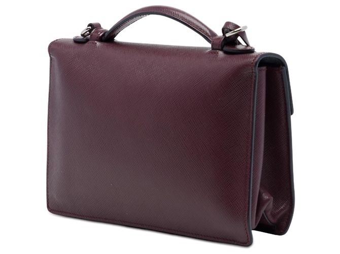 Bolsa Satchel Prada Red Saffiano Lux Sound Lock Vermelho Bordeaux - vista 2