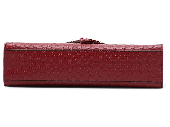 Sac à épaule Gucci Emily Medium Microguccissima Rouge - vue 3