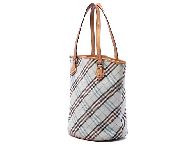 Burberry Blue Nova Check Canvas Tote Blau Hellblau - Ansicht 2