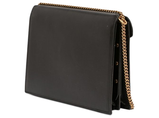 Borsa Saint Laurent Cassandra con chiusura monogramma in camoscio nero e pelle di vitello - vista 2