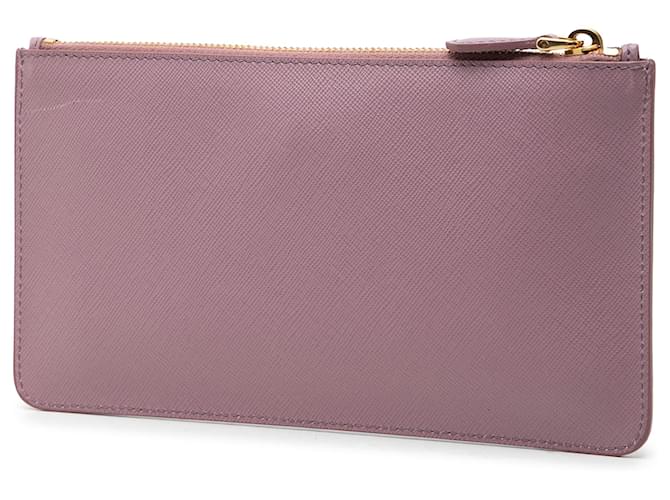 Pouch piatta Prada in Saffiano rosa - vista 2