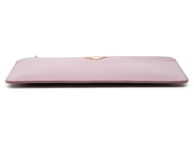 Pouch piatta Prada in Saffiano rosa - vista 3