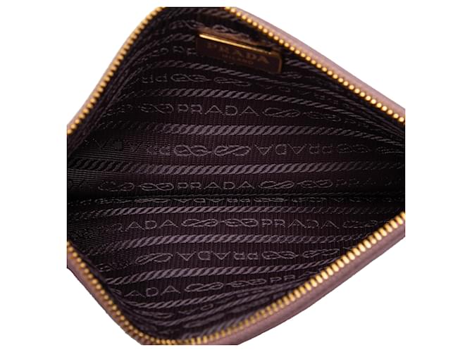 Pouch piatta Prada in Saffiano rosa - vista 4