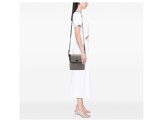 Borsa a tracolla Gucci Beige GG Supreme - vista 6