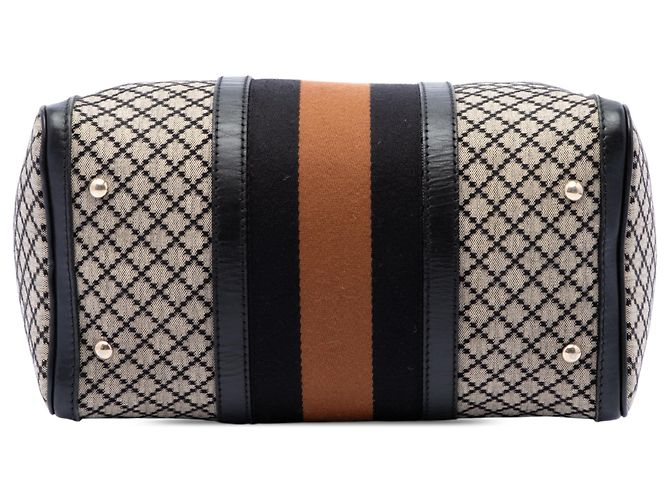 Borsa Boston Gucci Joy Medium in tela Diamante beige e Web - vista 3
