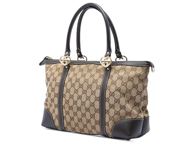 Gucci Lovely Tote aus beigem GG Canvas - Ansicht 2