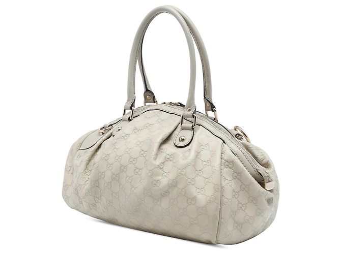Borsa Satchel Gucci White Guccissima Sukey Bianco - vista 2
