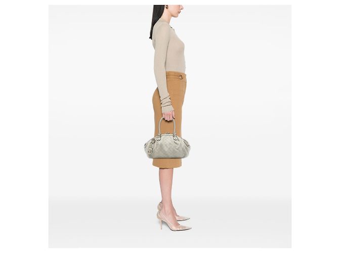 Borsa Satchel Gucci White Guccissima Sukey Bianco - vista 6