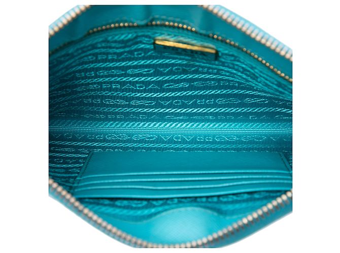 Sac à épaule Prada Blue Saffiano Bleu - vue 4