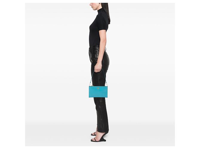 Sac à épaule Prada Blue Saffiano Bleu - vue 6