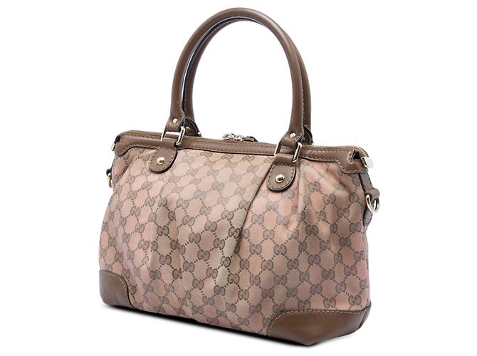 Borsa Satchel Gucci Beige GG Canvas Sukey - vista 2