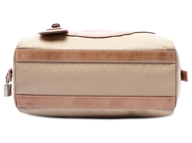 Borsa a tracolla Prada in Tessuto Canapa Beige con logo - vista 3