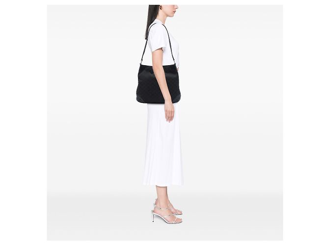 Borsa a tracolla Gucci in nylon GG nero - vista 6